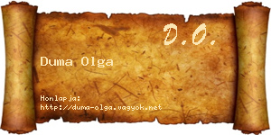 Duma Olga névjegykártya